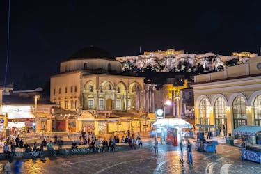 Tour privato di Atene di notte con degustazione di vino, cocktail e liquori